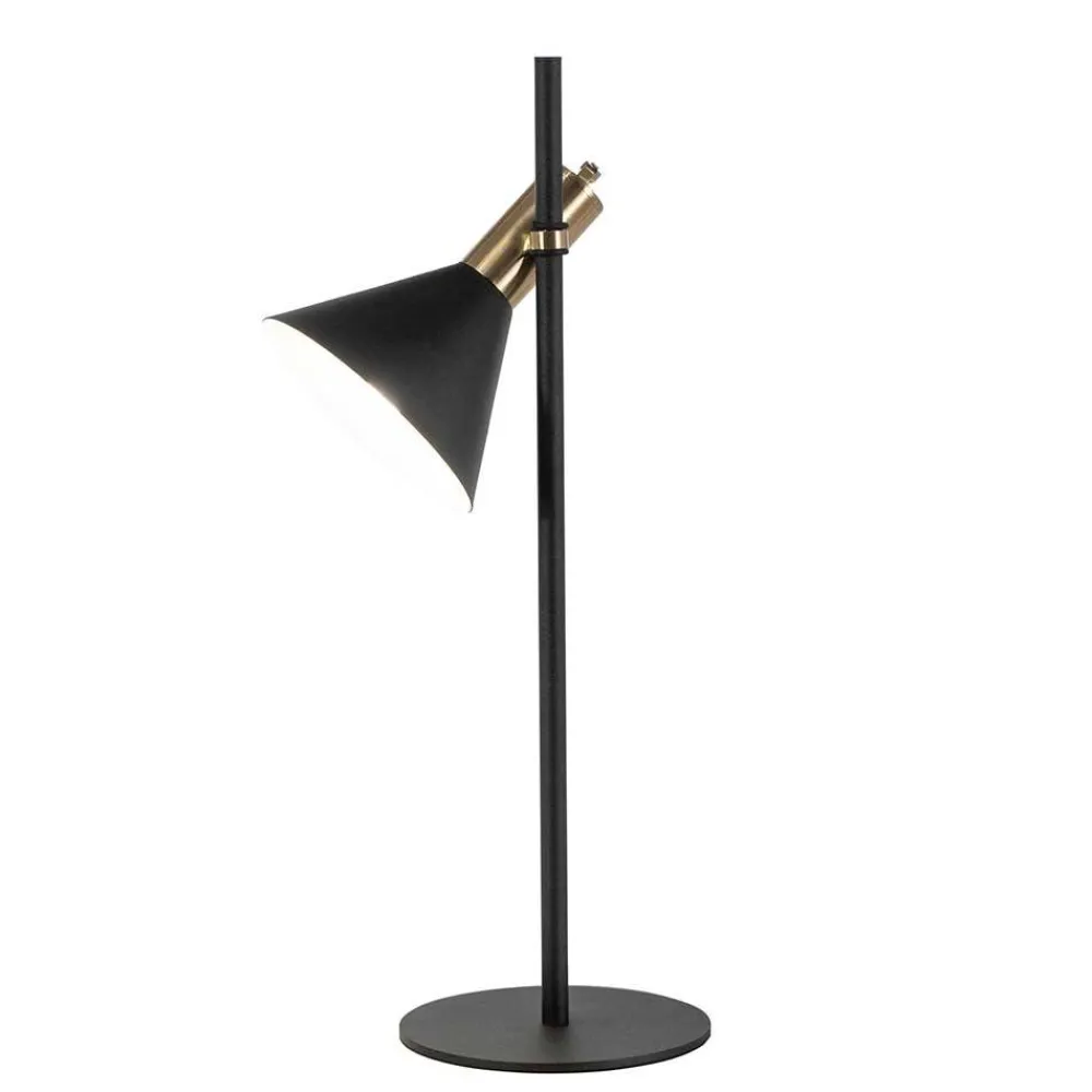 Wohnen Lampen & Leuchten*18x55x18 Tischlampe in Schwarz & Messingfarben - Marike