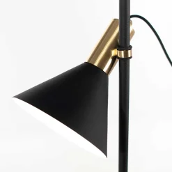 Wohnen Lampen & Leuchten*18x55x18 Tischlampe in Schwarz & Messingfarben - Marike