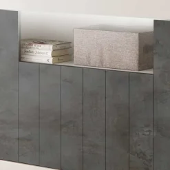 Wohnen 110x86x43 Türen Kommode in Grau Dekor - Voskala