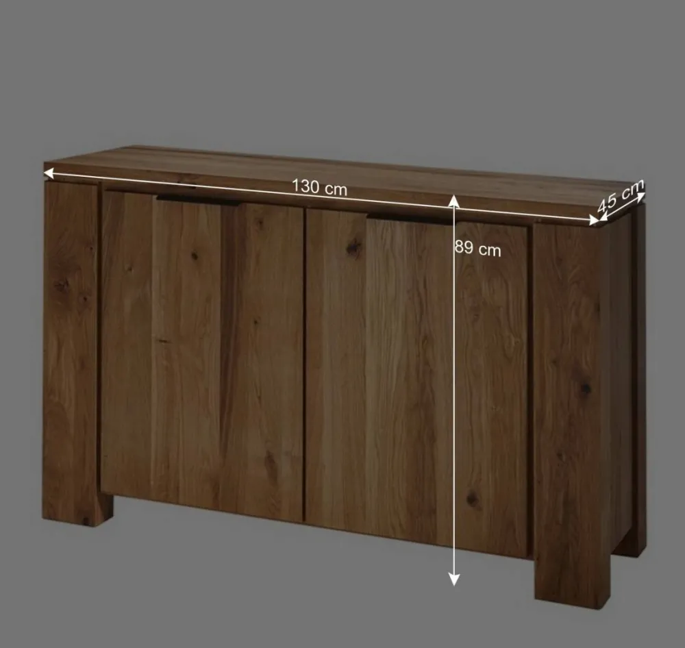 Wohnen Küchenschränke|Sideboards & Kommoden*130x8x45 Türen-Kommode aus geölter Wildeiche - Sympatia