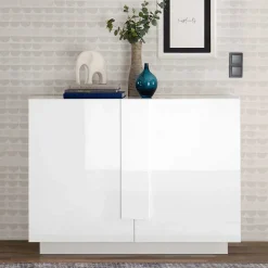 Wohnen 121x90x44 2-türige Kommode auf Sockel - Kerym