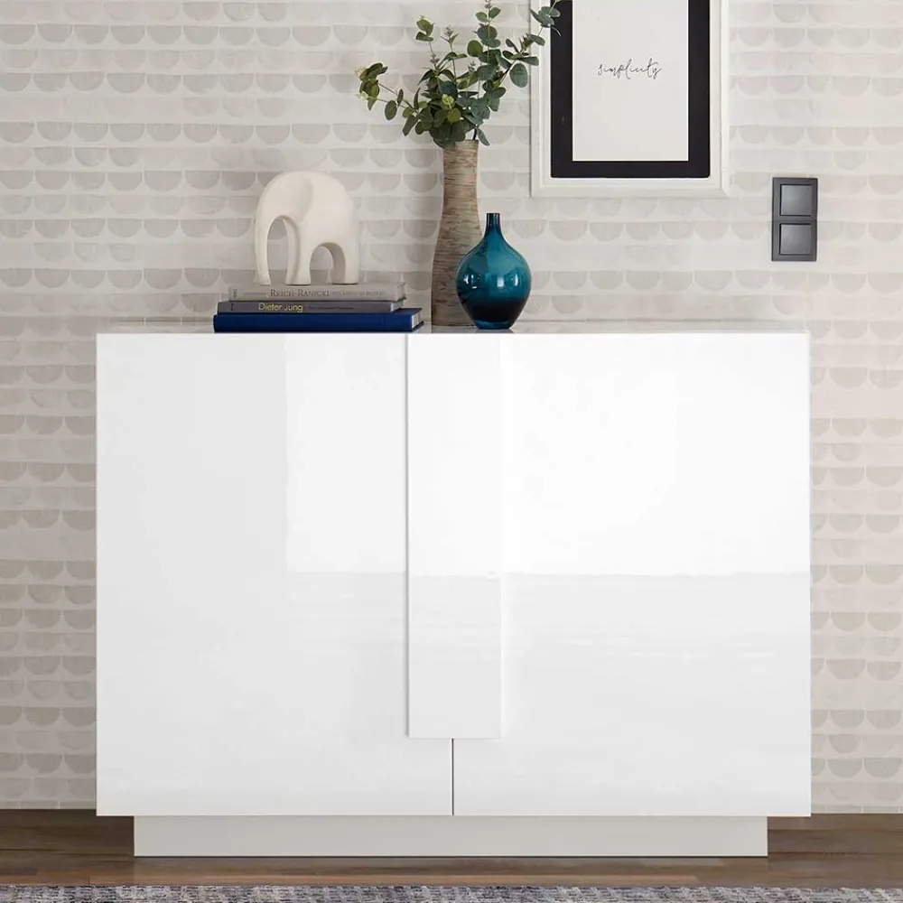 Wohnen 121x90x44 2-türige Kommode auf Sockel - Kerym