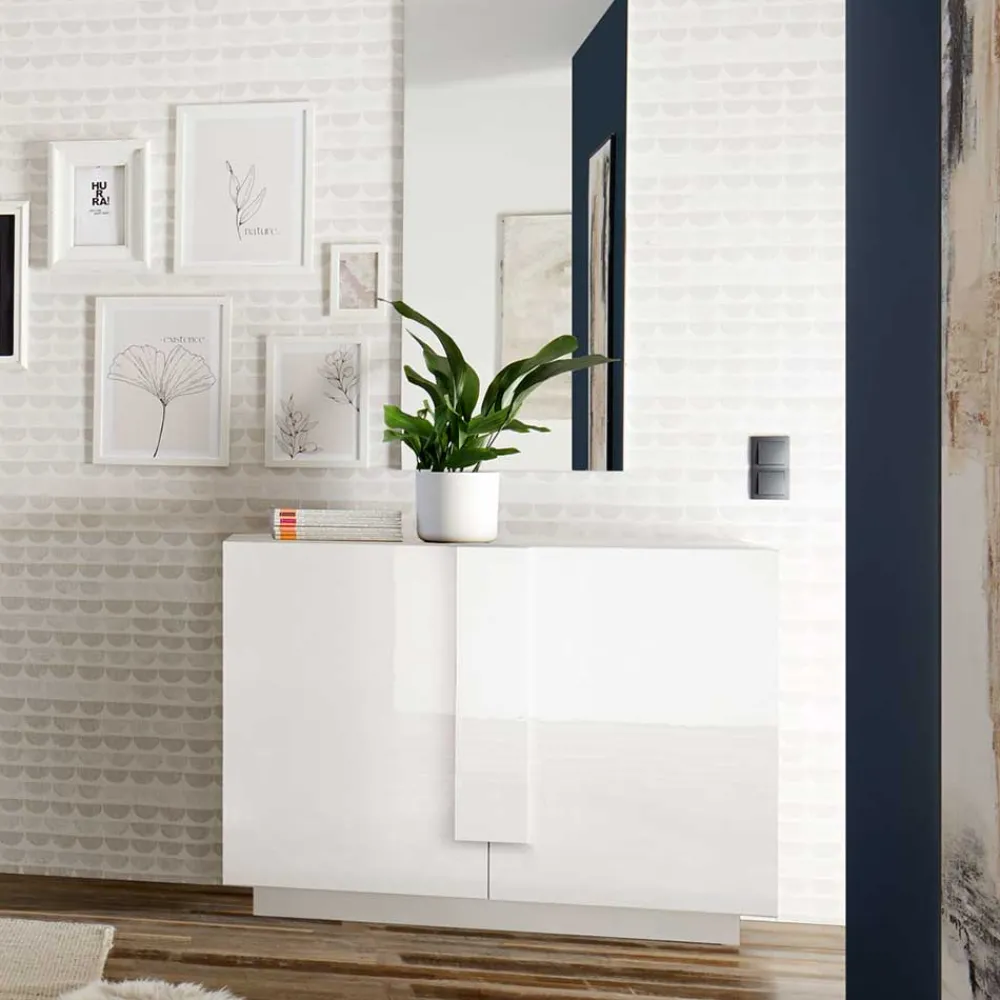 Wohnen 121x90x44 2-türige Kommode auf Sockel - Kerym