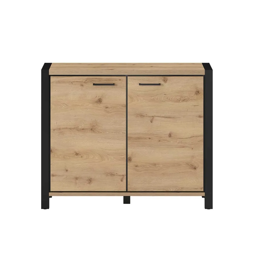 Wohnen 112x91x41 2-türige Kommode mit Metallgriffen - Zavorra