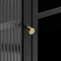 Wohnen 110x140x40 2-türige Metallvitrine in Schwarz - Gulliver