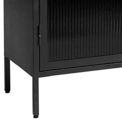 Wohnen 110x140x40 2-türige Metallvitrine in Schwarz - Gulliver