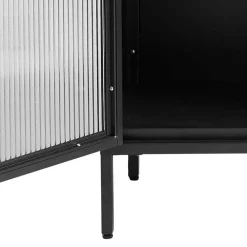 Wohnen 110x140x40 2-türige Metallvitrine in Schwarz - Gulliver