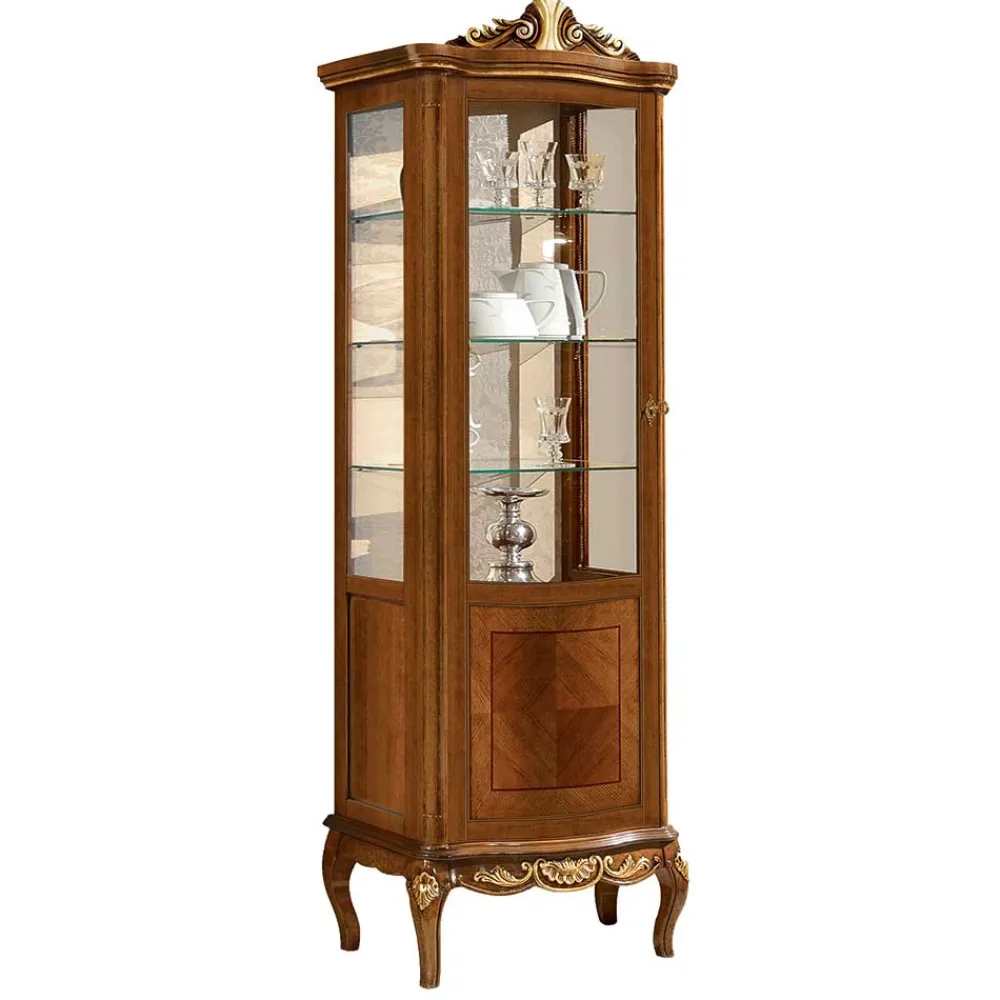 Wohnen 64x199x40 1-türige Vitrine im Italienischen Stil - Aciara