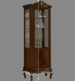 Wohnen 64x199x40 1-türige Vitrine im Italienischen Stil - Aciara