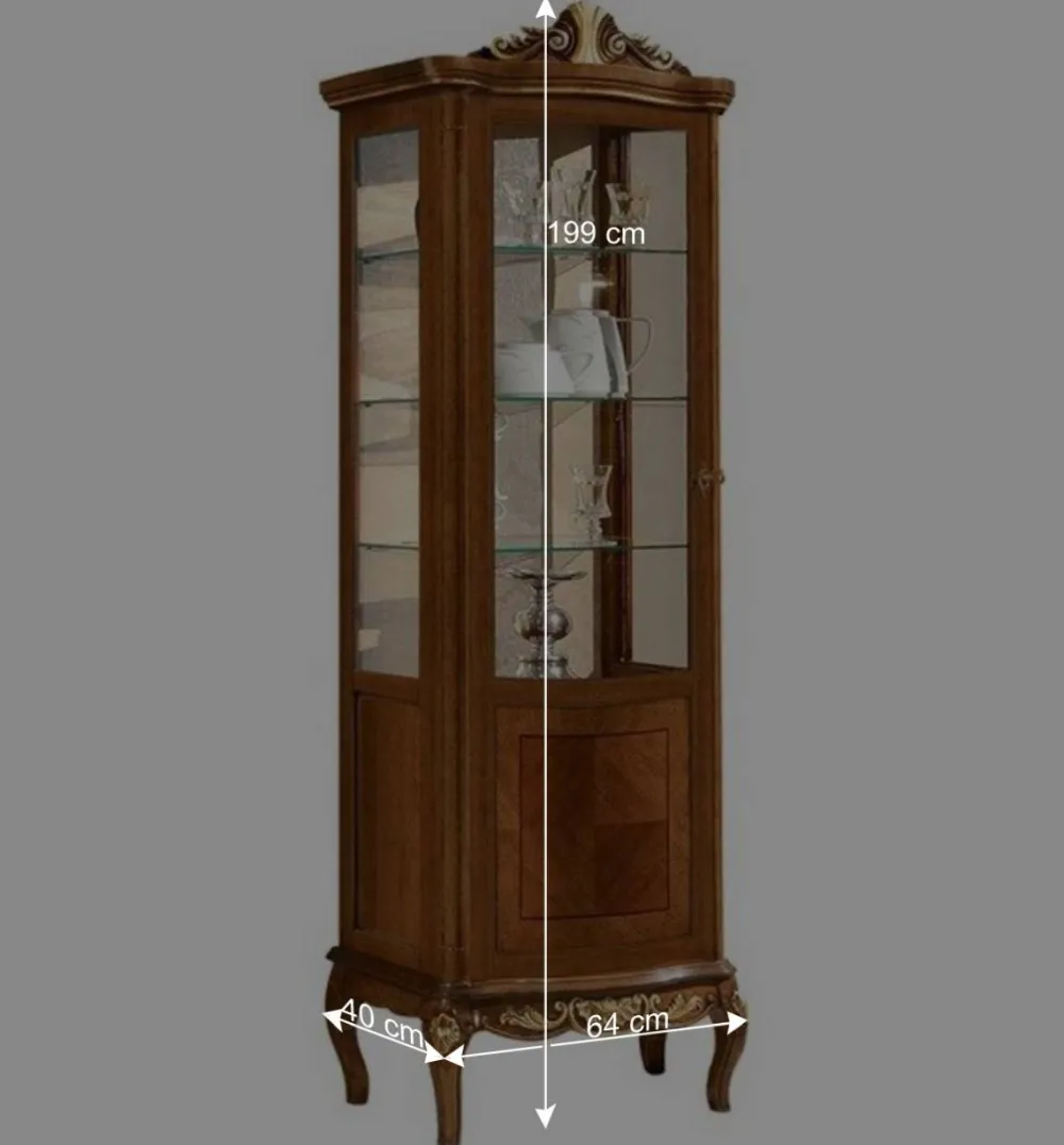 Wohnen 64x199x40 1-türige Vitrine im Italienischen Stil - Aciara