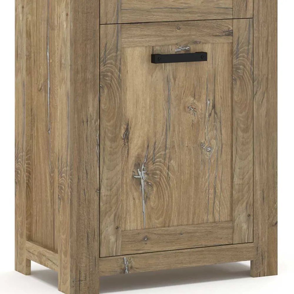 Wohnen Esszimmer-Vitrinen|Vitrinen*65x200x40 2-türige Vitrine in Eiche Dunkel - Fanos