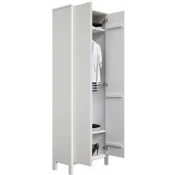 Wohnen 65x192x34 2-türiger Garderobenschrank in Weiß - Oranias