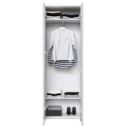 Wohnen 65x192x34 2-türiger Garderobenschrank in Weiß - Oranias