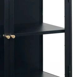 Wohnen Wohnzimmerschränke|Vitrinen*90x85x40 2-türiger Schrank aus Glas & Metall - Butoaie