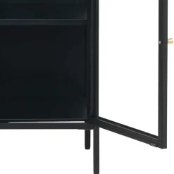 Wohnen Wohnzimmerschränke|Vitrinen*90x85x40 2-türiger Schrank aus Glas & Metall - Butoaie