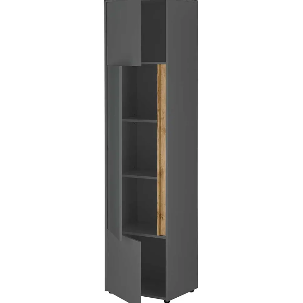 Wohnen 50x200x40 3-türiger Schrank in Anthrazit - Ahilav