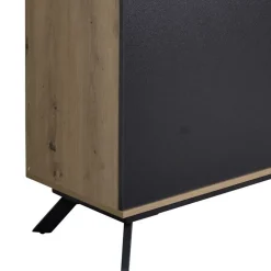 Wohnen Schwarze Möbel|Wohnzimmerschränke*110x125x40 4-türiges Highboard modern - Heraklion