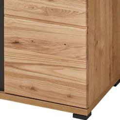 Wohnen Schwarze Möbel|Sideboards & Kommoden*123x121x42 3-türiges Highboard teilmassiv - Latenda