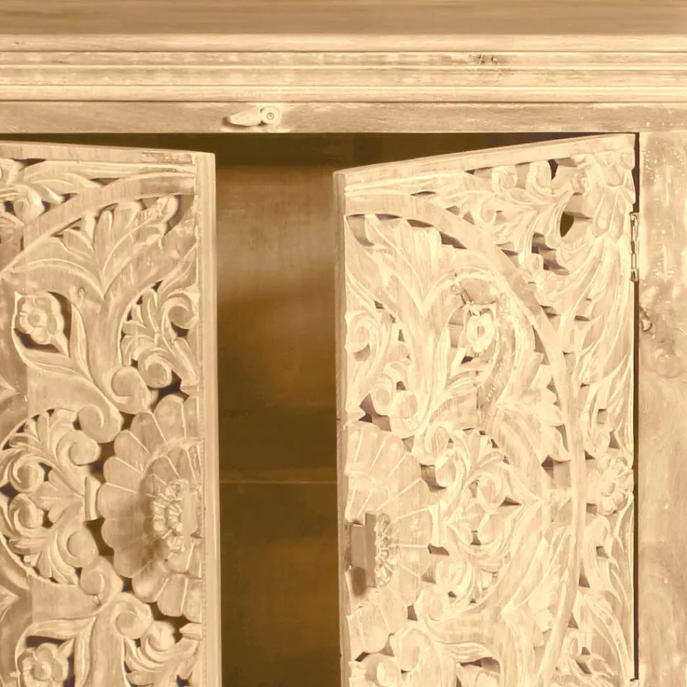 Wohnen 180x90x45 4-türiges Sideboard im Ethno Stil - Runiasa