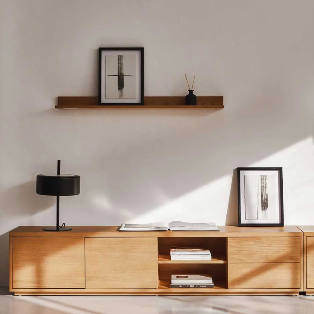 Wohnen 200x44x36 TV Board in Eiche Furnier - Elastian