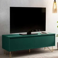 Wohnen 120x45x40 TV Board in Grün lackiert - Ricriava