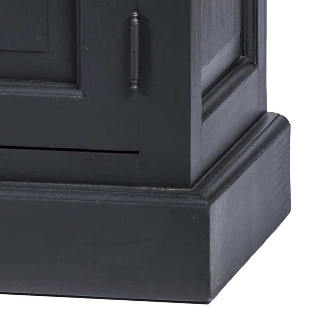 Wohnen Vintage Möbel|Sideboards & Kommoden*100x70x40 TV Kommode in Schwarz & Teak - Niovan