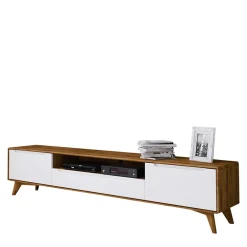 Wohnen Sideboards & Kommoden|Sideboards & Kommoden*220x48x40 TV Kommode in Weiß & Wildeiche - Diesta