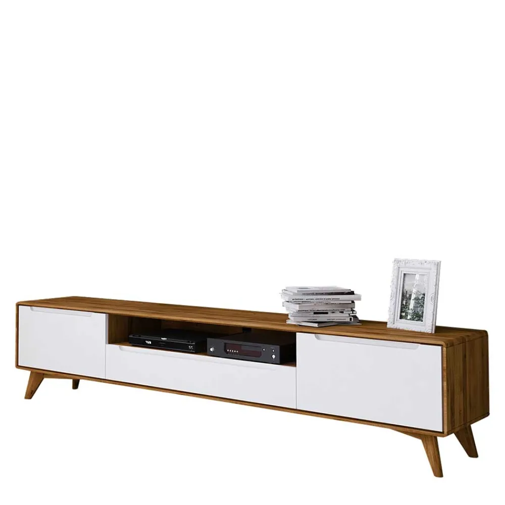 Wohnen Sideboards & Kommoden|Sideboards & Kommoden*220x48x40 TV Kommode in Weiß & Wildeiche - Diesta