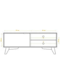 Wohnen Weiße Möbel|Sideboards & Kommoden*120x48x40 TV Kommode in Wildeiche mit Weiß - Diesta I