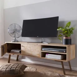 Wohnen 145x47x35 TV Lowboard aus Mango Massivholz - Geyco