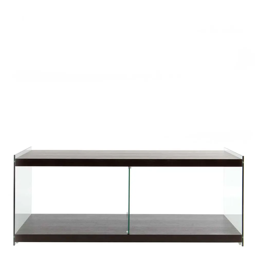 Wohnen 120x45x60 TV Lowboard in Walnuss & Transparent - Adlona