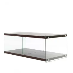 Wohnen 120x45x60 TV Lowboard in Walnuss & Transparent - Adlona