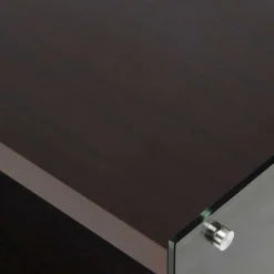 Wohnen 120x45x60 TV Lowboard in Walnuss & Transparent - Adlona