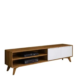 Wohnen Weiße Möbel|Sideboards & Kommoden*180x48x40 TV Möbel in Wildeiche & Weiß - Diesta