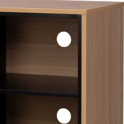 Wohnen 140x76x40 TV Phonoschrank in Eiche & Schwarz - Brausca