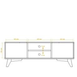 Wohnen 134x48x40 TV Schrank mit Türen & Fächern - Diesta
