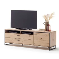 Wohnen Tv & Hifi-Möbel|Tv & Hifi-Möbel*183x60x50 TV Unterschrank in Eiche Holzoptik - Nikdus