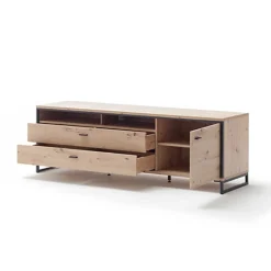 Wohnen Tv & Hifi-Möbel|Tv & Hifi-Möbel*183x60x50 TV Unterschrank in Eiche Holzoptik - Nikdus