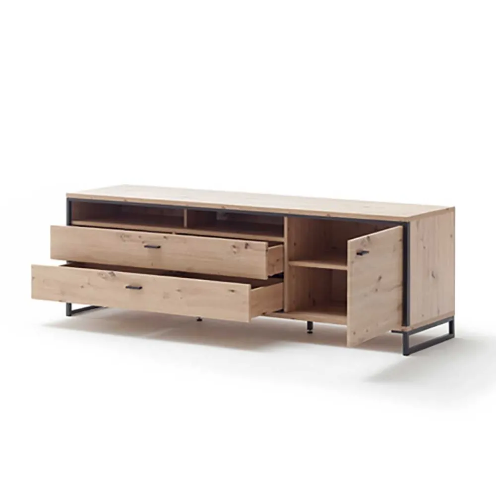 Wohnen Tv & Hifi-Möbel|Tv & Hifi-Möbel*183x60x50 TV Unterschrank in Eiche Holzoptik - Nikdus