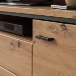 Wohnen Tv & Hifi-Möbel|Tv & Hifi-Möbel*183x60x50 TV Unterschrank in Eiche Holzoptik - Nikdus
