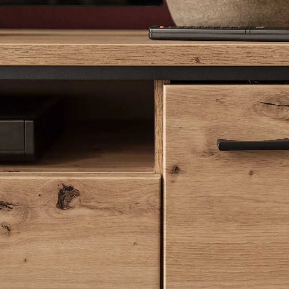 Wohnen Tv & Hifi-Möbel|Tv & Hifi-Möbel*183x60x50 TV Unterschrank in Eiche Holzoptik - Nikdus