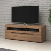 Wohnen 140x52x50 TV Unterschrank in Eiche Optik mit Schwarz - Aberdeen