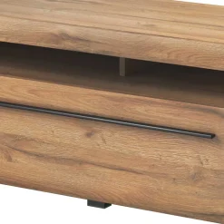 Wohnen 140x52x50 TV Unterschrank in Eiche Optik mit Schwarz - Aberdeen