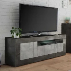 Wohnen 138x56x43 TV Unterschrank in Grau zweifarbig - Dionassa