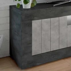 Wohnen 138x56x43 TV Unterschrank in Grau zweifarbig - Dionassa