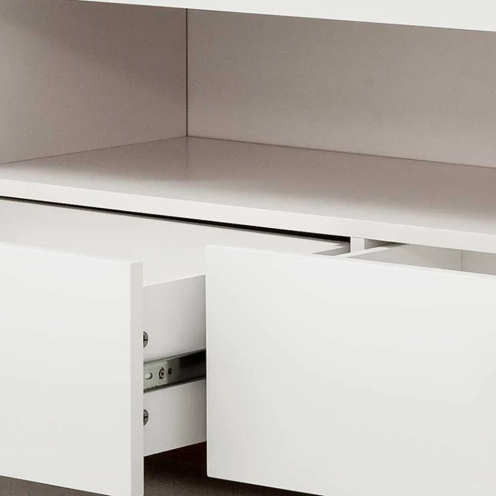 Wohnen Sideboards & Kommoden|Sideboards & Kommoden*202x54x40 TV Unterschrank in Weiß & Asteiche - Vangels