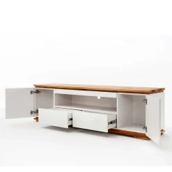 Wohnen Sideboards & Kommoden|Sideboards & Kommoden*202x54x40 TV Unterschrank in Weiß & Asteiche - Vangels