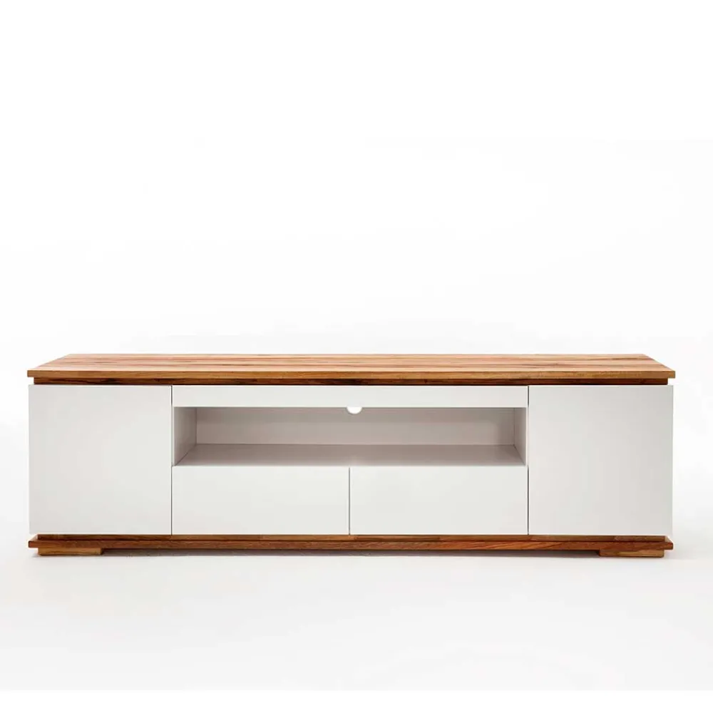 Wohnen Sideboards & Kommoden|Sideboards & Kommoden*202x54x40 TV Unterschrank in Weiß & Asteiche - Vangels