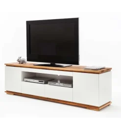 Wohnen Sideboards & Kommoden|Sideboards & Kommoden*202x54x40 TV Unterschrank in Weiß & Asteiche - Vangels