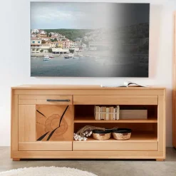 Wohnen Tv & Hifi-Möbel|Tv & Hifi-Möbel*130x62x46 TV-Board aus Kernbuche Massivholz - Sarosca